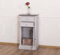 Beistellschrank im Landhausstil grau