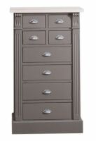 Dunkelbraune Kommode mit Eichenplatte Vintage