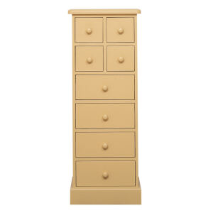 Schmale Kommode Ockergelb Shabby Chic