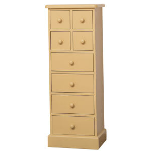 Schmale Kommode Ockergelb Shabby Chic