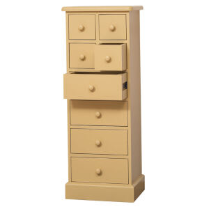 Schmale Kommode Ockergelb Shabby Chic