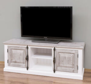 Holz TV-Sideboard weiß im Landhausstil