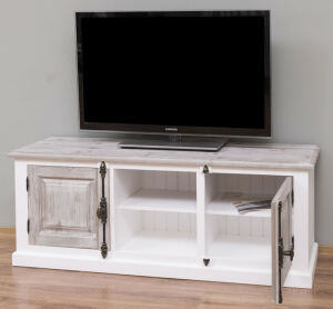 Holz TV-Sideboard weiß im Landhausstil