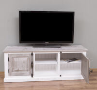 Holz TV-Sideboard weiÃŸ im Landhausstil