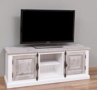 Holz TV-Sideboard weiÃŸ im Landhausstil