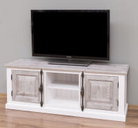 Holz TV-Sideboard weiÃŸ im Landhausstil