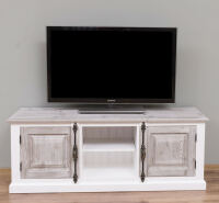 Holz TV-Sideboard weiß im Landhausstil