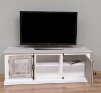 Holz TV-Sideboard weiß im Landhausstil