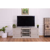 Graues TV-Sideboard im Landhausstil