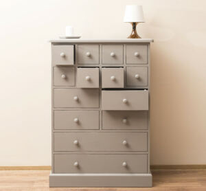 Braungraue Landhaus Kommode Shabby Chic
