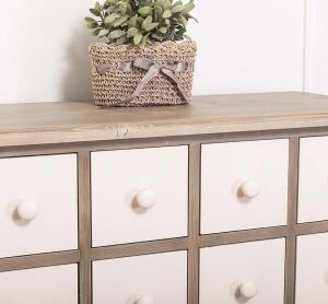 Mehrfarbige Apothekerkommode braun-beige