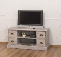 Rustikales TV-Sideboard hellgrau aus Massivholz
