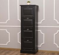 Massivholz Aktenschrank für Ordner, schwarz