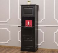 Massivholz Aktenschrank für Ordner, schwarz