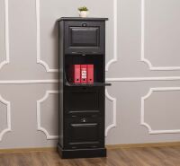 Massivholz Aktenschrank für Ordner, schwarz