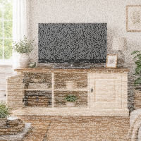 TV-Lowboard im Landhausstil Shabby Chic, eierschale-braun