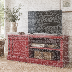 Rotes TV Lowboard Shabby Chic