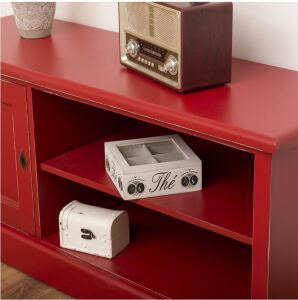 Rotes TV Lowboard Shabby Chic
