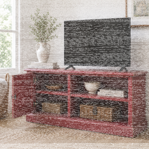 Rotes TV Lowboard Shabby Chic