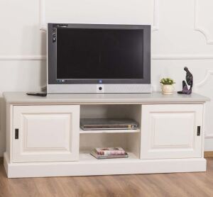 TV-Lowboard altweiß 160 cm, Shabby Chic