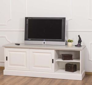 TV-Lowboard altweiß 160 cm, Shabby Chic
