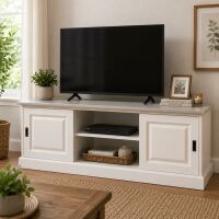TV-Lowboard altweiß 160 cm, Shabby Chic