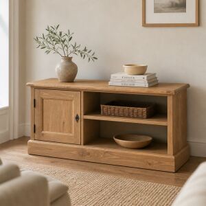 Braunes Landhaus Lowboard aus Massivholz