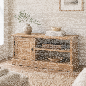 Braunes Landhaus Lowboard aus Massivholz