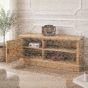 Braunes Landhaus Lowboard aus Massivholz