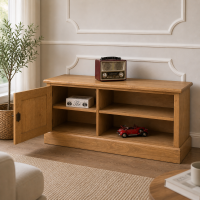 Braunes Landhaus Lowboard aus Massivholz