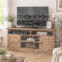 TV Schrank Massivholz im Landhausstil Braun gewachst