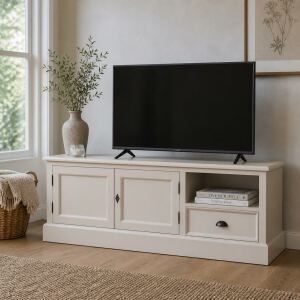 TV-Sideboard Hamburg mit Landhausoptik, cremeweiß