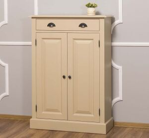 Hochschrank Massivholz beige