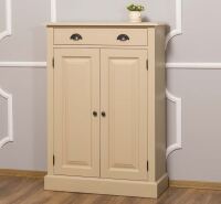 Hochschrank Massivholz beige