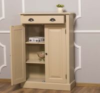 Hochschrank Massivholz beige