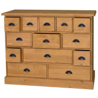 Braune Apothekerkommode in Landhausoptik