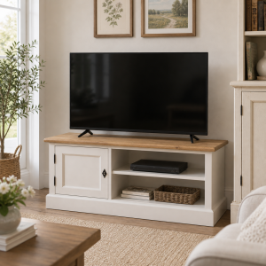 Massives TV-Lowboard mit Landhausoptik - Eichenplatte