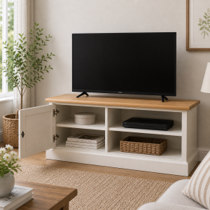 Massives TV-Lowboard mit Landhausoptik - Eichenplatte