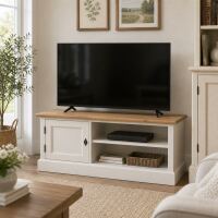 Massives TV-Lowboard mit Landhausoptik - Eichenplatte