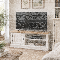 Massives TV-Lowboard mit Landhausoptik - Eichenplatte