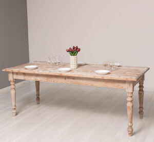Großer Rustikaler Massivholz Esstisch 210 cm