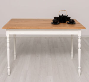Rustikaler Massivholz Esstisch altweiß 120 x 70 cm...