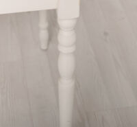 Rustikaler Massivholz Esstisch altweiß 120 x 70 cm - Eichenplatte