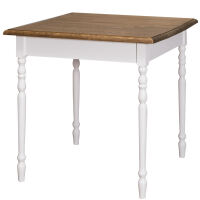 Quadratischer Esstisch im Landhausstil weiß 80 x 80 cm