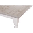 Gedrechselter Tisch Paris (160cm), weiß, Platte gebürstet