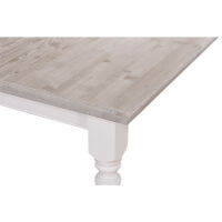 Gedrechselter Tisch Paris (160cm), weiß, Platte gebürstet