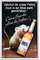 Blechschild mit lustigem Bierspruch 20x30 cm