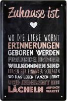 Vintage Metallschild *Zuhause ist* 20x30 cm