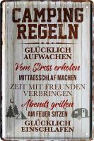 Blechschild *Camping Regeln* 20x30 cm