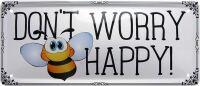 Schönes Blechschild *Dont worry be Happy* 12x28 cm